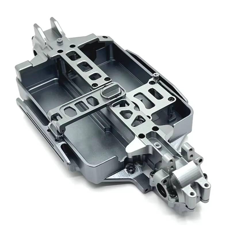 QAWSED RC Autozubehör Kompatibel Mit MJX Für Hyper Für Go 16207 16208 16209 16210 H16 M162 1/16 RC Auto Upgrade Teile Zubehör Metallkörper Für Chassis(Gray) von QAWSED