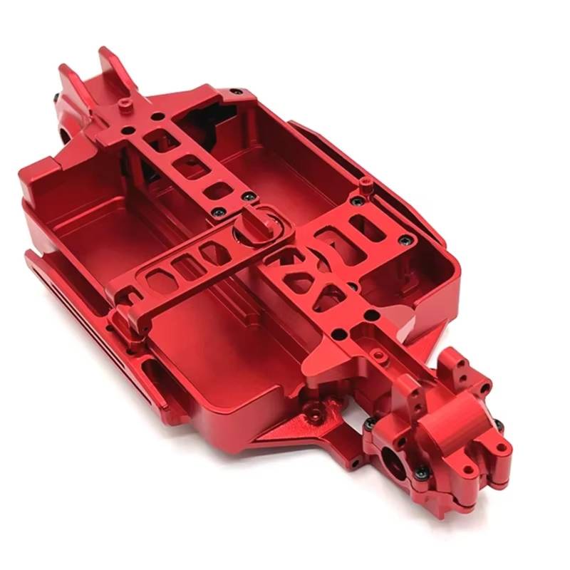QAWSED RC Autozubehör Kompatibel Mit MJX Für Hyper Für Go 16207 16208 16209 16210 H16 M162 1/16 RC Auto Upgrade Teile Zubehör Metallkörper Für Chassis(Red) von QAWSED