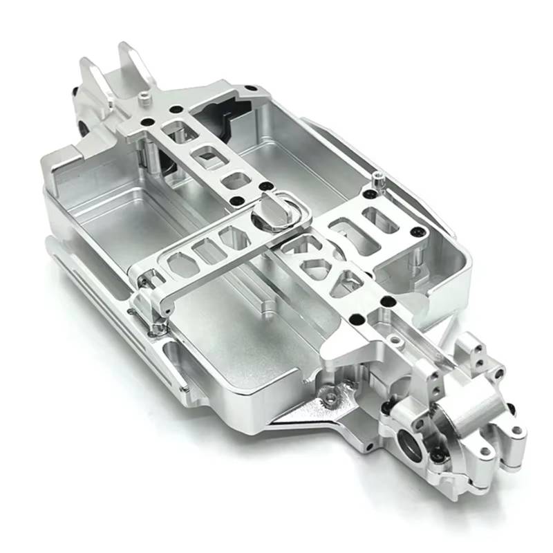 QAWSED RC Autozubehör Kompatibel Mit MJX Für Hyper Für Go 16207 16208 16209 16210 H16 M162 1/16 RC Auto Upgrade Teile Zubehör Metallkörper Für Chassis(Silver) von QAWSED