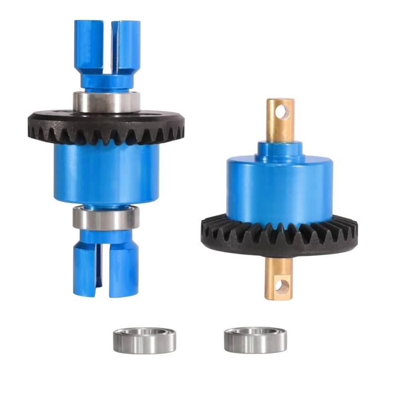 QAWSED RC Autozubehör Kompatibel Mit MJX Für Hyper Go 14210 14209 1/14 RC-Auto, Verbesserte Teile, CNC-Metall, Vorderes Und Hinteres Differentialgetriebe 16420G(Blue,1 Set) von QAWSED