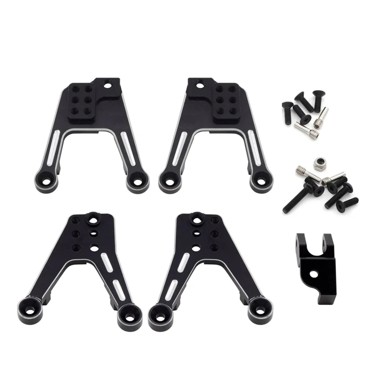 QAWSED RC Autozubehör Kompatibel Mit SCX10 II 90046 90047 1/10 RC Crawler Auto Upgrade Teile Zubehör Aluminium Legierung CNC Stoßdämpfer Turm(Black) von QAWSED