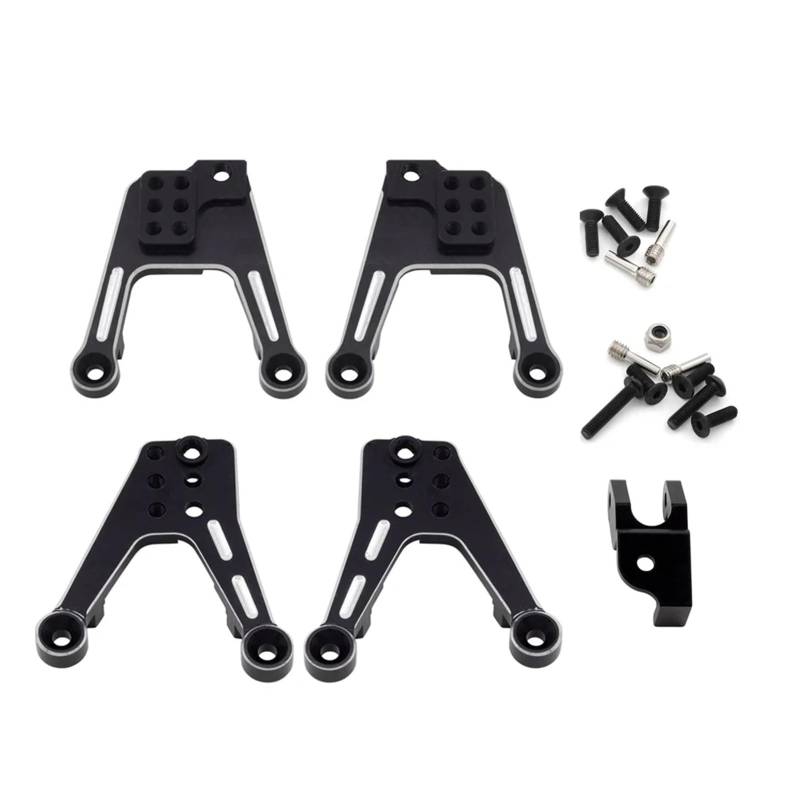 QAWSED RC Autozubehör Kompatibel Mit SCX10 II 90046 90047 1/10 RC Crawler Auto Upgrade Teile Zubehör Aluminium Legierung CNC Stoßdämpfer Turm(Black) von QAWSED