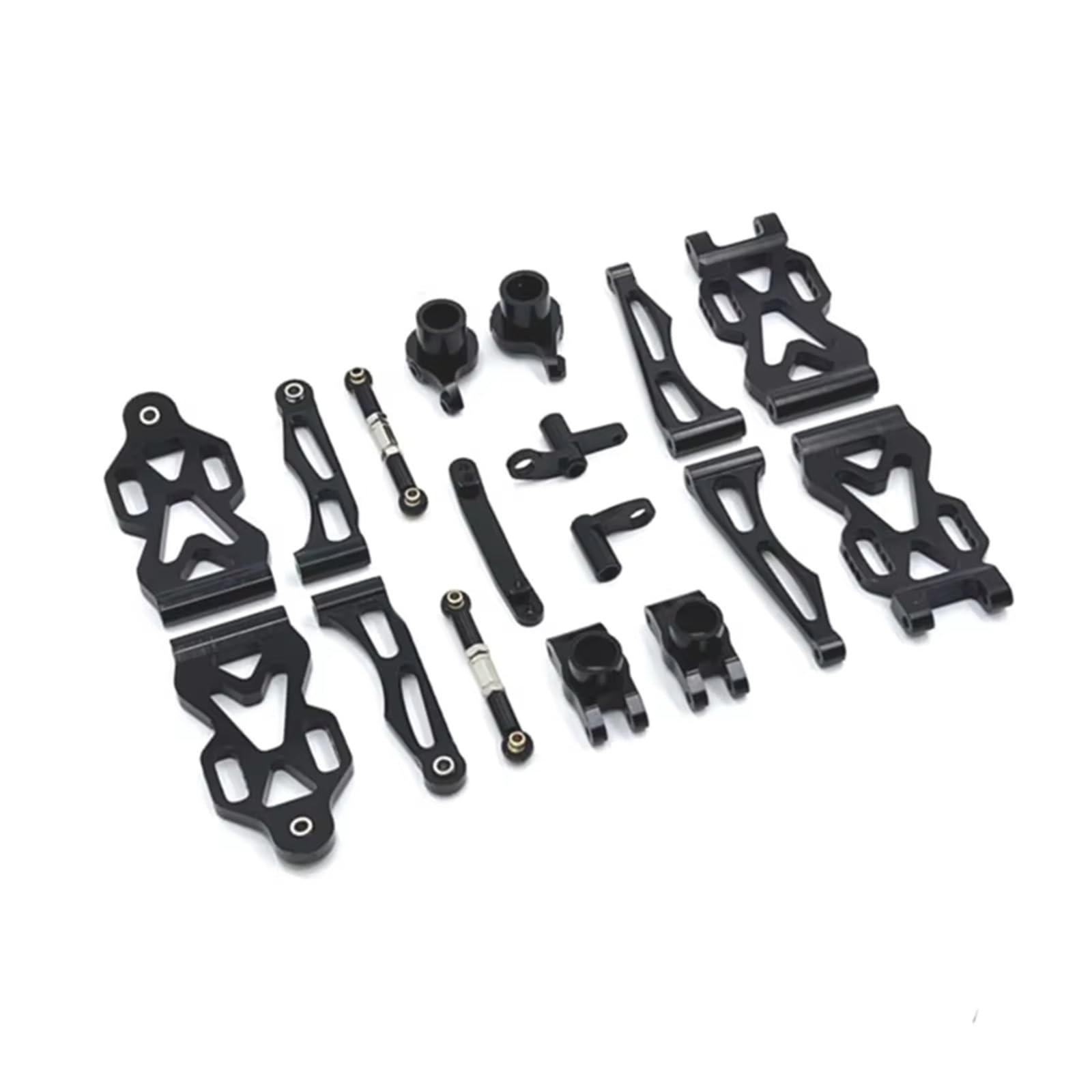 QAWSED RC Autozubehör Kompatibel Mit SCY 16101 16102 16103 16106 16201 Für JJRC Q130A Q130B Q141 Q117 1/16 RC Autoteile Metall Vorder- Und Hinterarm-Lenkschale(Black) von QAWSED