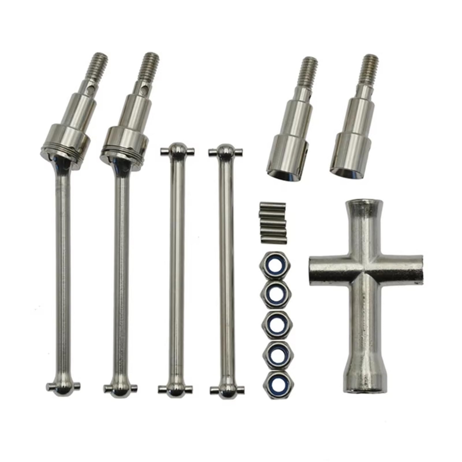 QAWSED RC Autozubehör Kompatibel Mit SCY 16101 16102 16103 16201 Für Pro 1/16 Bürstenloses RC-Auto, Upgrade-Teile, Metall-Antriebswelle Vorne Und Hinten, CVD QAWSED RC Autozubehör Kompatibel Mit SCY 16101 16102 16103 16201 Für Pro 1/16 Bürstenloses RC-Auto, Upgrade-Teile, Metall-Antriebswelle Vorne Und Hinten, CVD von QAWSED