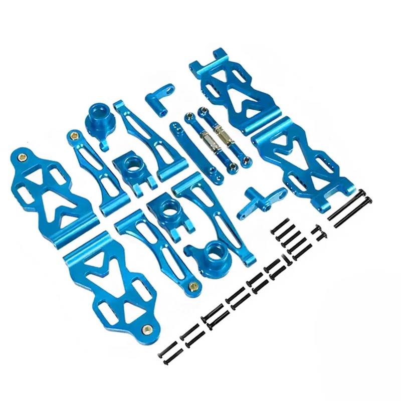 QAWSED RC Autozubehör Kompatibel Mit SCY 16101 16102 Pro 16103 RC-Auto-Upgrade-Teile Zubehör Aluminiumlegierung Querlenkerrad Für Sitz-Lenkbechersatz(Blue) von QAWSED