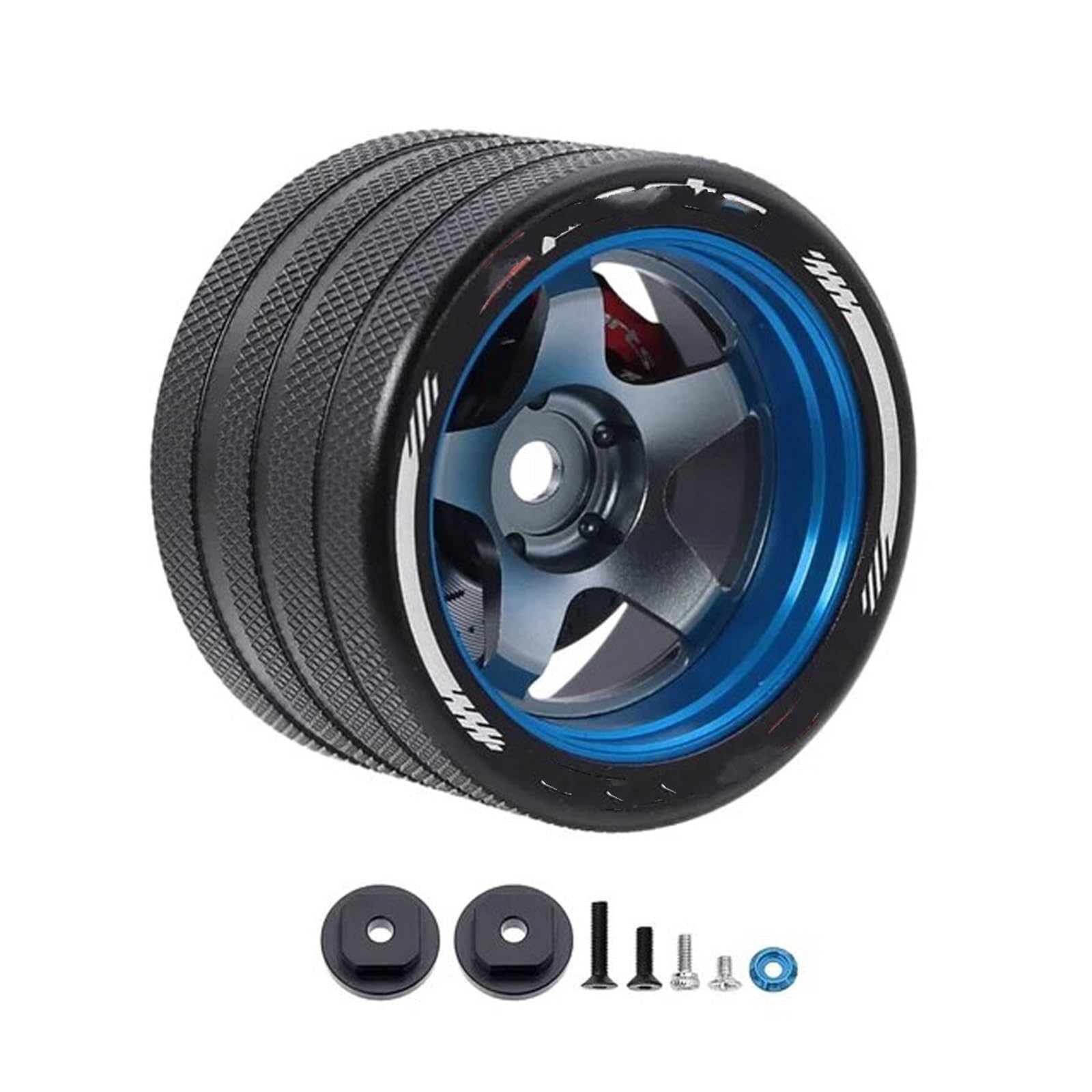 QAWSED RC Autozubehör Kompatibel Mit Sanwa Mt4/mt5/m12/m17 Für Futaba 4px/7px/10px Für Flysky Nb4 Ko Ex Rc Metallhandrad Mit Bremsscheiben-Lenkrad(Handwheel Blue b) von QAWSED