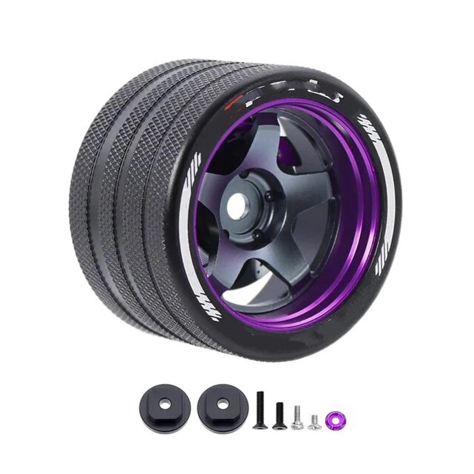 QAWSED RC Autozubehör Kompatibel Mit Sanwa Mt4/mt5/m12/m17 Für Futaba 4px/7px/10px Für Flysky Nb4 Ko Ex Rc Metallhandrad Mit Bremsscheiben-Lenkrad(Handwheel Purple b) von QAWSED