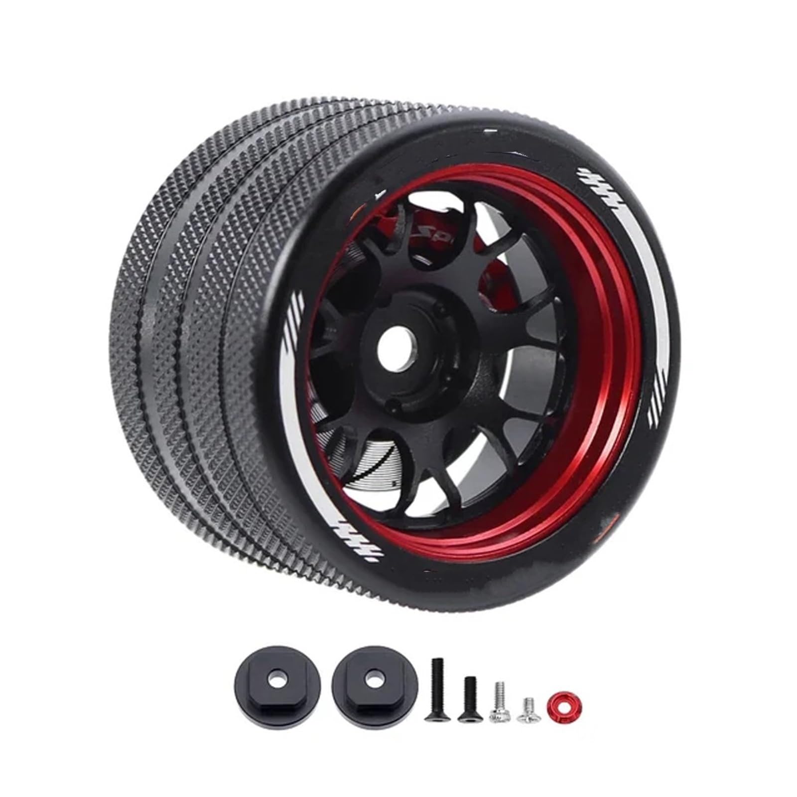 QAWSED RC Autozubehör Kompatibel Mit Sanwa Mt4/mt5/m12/m17 Für Futaba 4px/7px/10px Für Flysky Nb4 Ko Ex Rc Metallhandrad Mit Bremsscheiben-Lenkrad(Handwheel Red A) von QAWSED