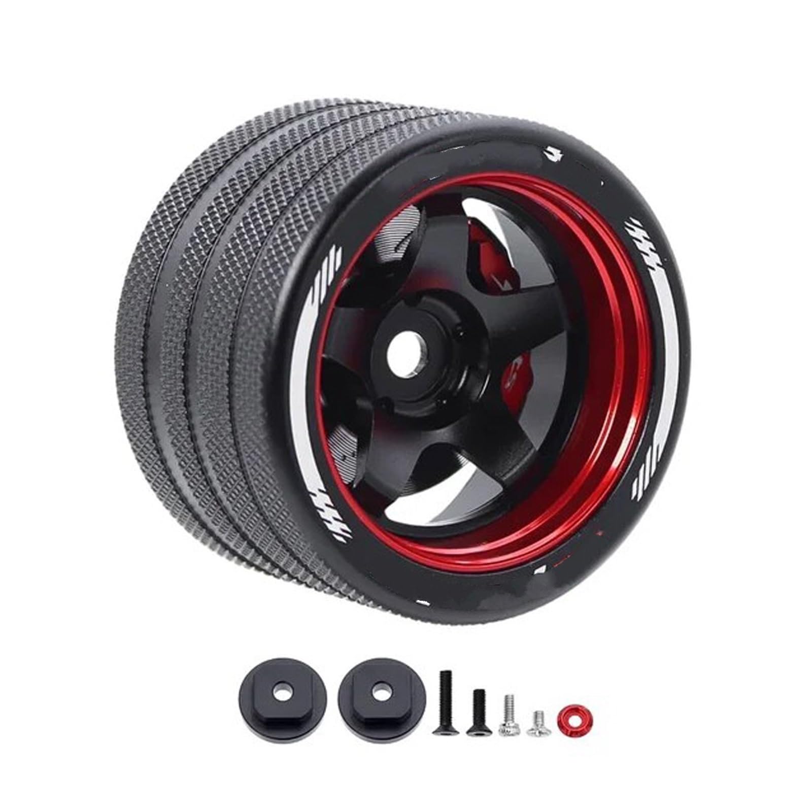 QAWSED RC Autozubehör Kompatibel Mit Sanwa Mt4/mt5/m12/m17 Für Futaba 4px/7px/10px Für Flysky Nb4 Ko Ex Rc Metallhandrad Mit Bremsscheiben-Lenkrad(Handwheel Red b) von QAWSED