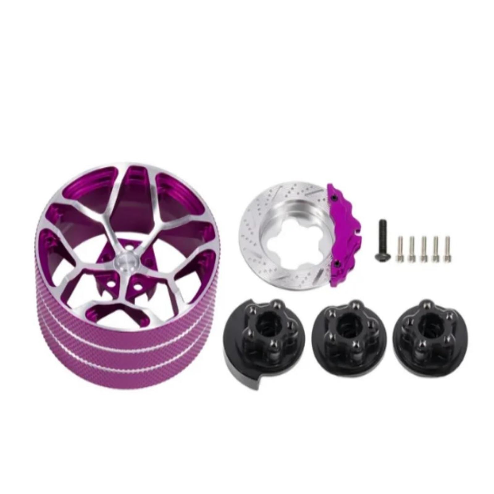 QAWSED RC Autozubehör Kompatibel Mit Sanwa Mt4/mt5/m12/m17 Für Futaba 4px/7px/10px Für Flysky Nb4 Ko Ex Rc Metallhandrad Mit Bremsscheiben-Lenkrad(Purple Handwheel) von QAWSED