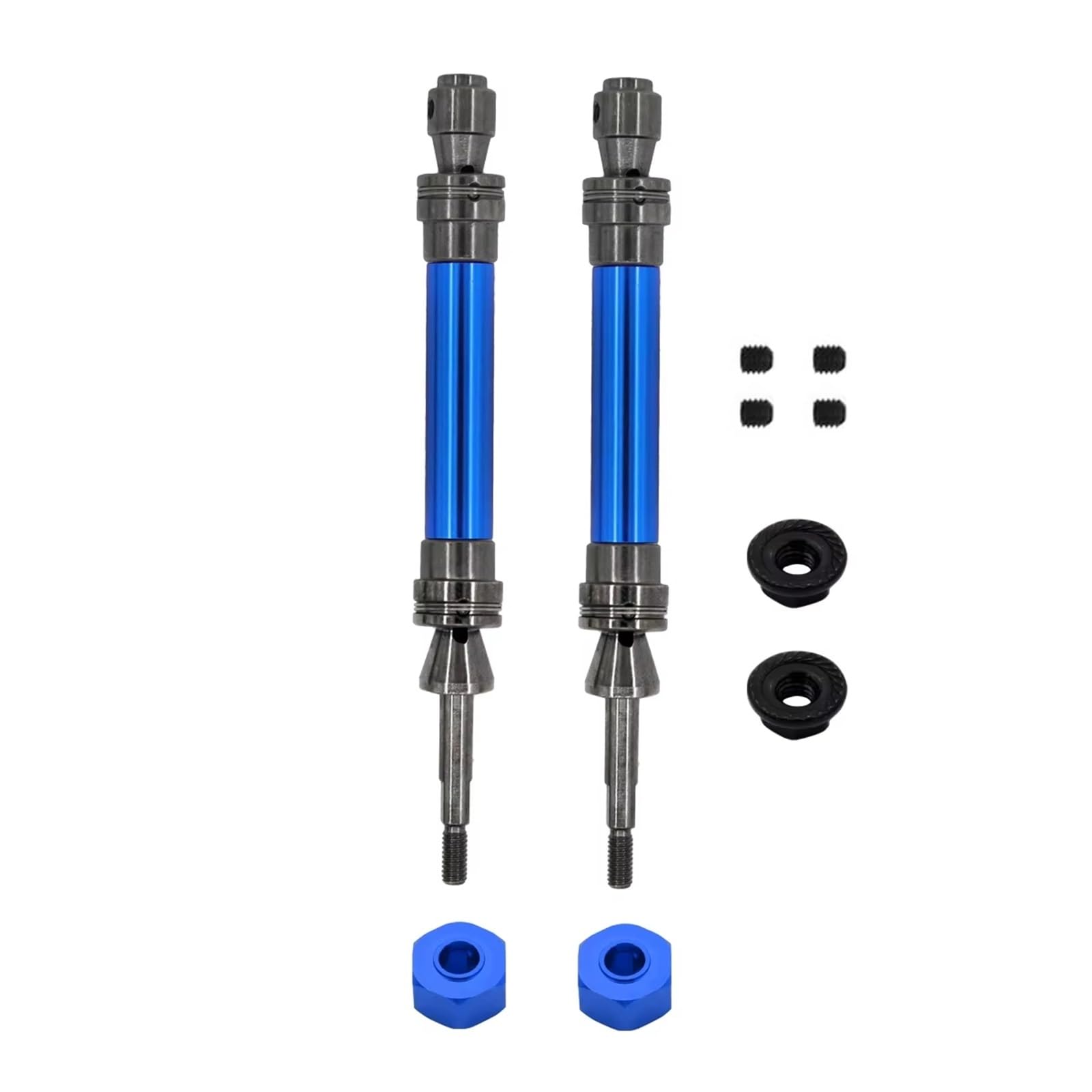 QAWSED RC Autozubehör Kompatibel Mit Traxxas Für Slash Für Rustler Für Stampede Für Hoss Für VXL 4X4 1/10 RC Autoteile Metall CVD Vordere Und Hintere Antriebswelle(Navy Blue,Rear) von QAWSED
