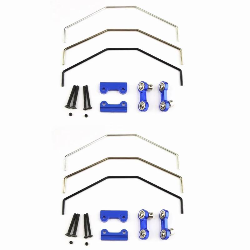 QAWSED RC Autozubehör Kompatibel Mit Traxxas Für X-Maxx Für XMAXX 1/5 RC Autoteile Zubehör Metall Vorne Und Hinten Sway Bar Anti Roll Bar Kit(2pcs) von QAWSED