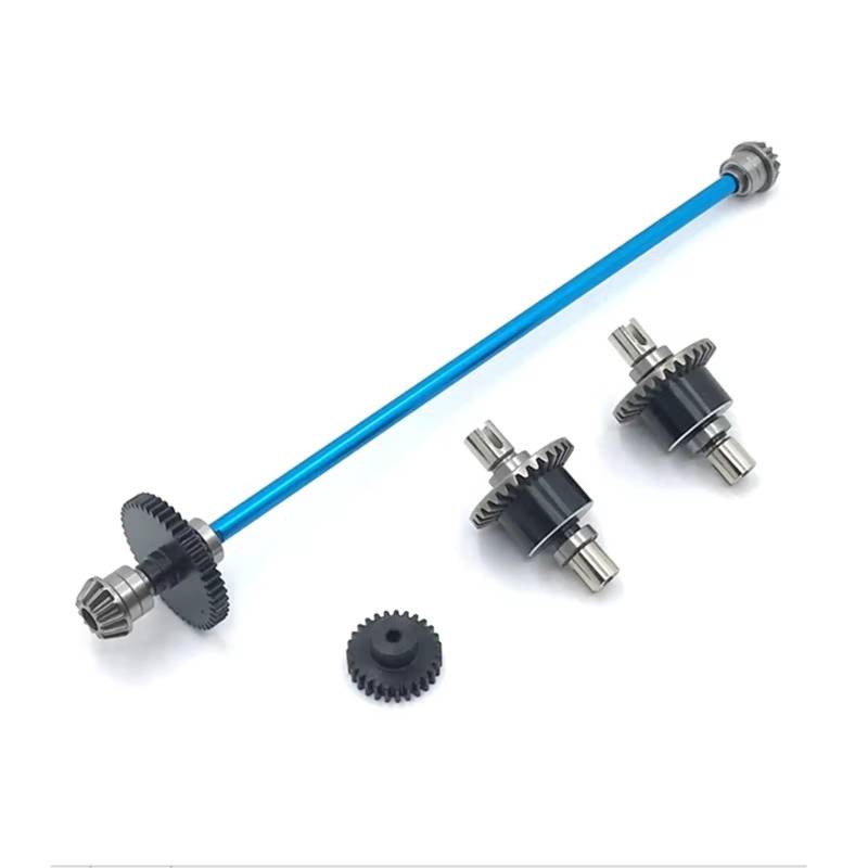 QAWSED RC Autozubehör Kompatibel Mit WLtoys 124017 16 18 19 124010 1/12 RC-Autoteile Metalldifferential Zentralschaltbaugruppe Motorzähne Untersetzungsgetriebe(Blue) von QAWSED