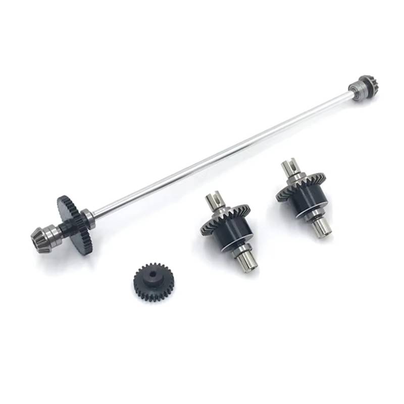 QAWSED RC Autozubehör Kompatibel Mit WLtoys 124017 16 18 19 124010 1/12 RC-Autoteile Metalldifferential Zentralschaltbaugruppe Motorzähne Untersetzungsgetriebe(Silver) von QAWSED