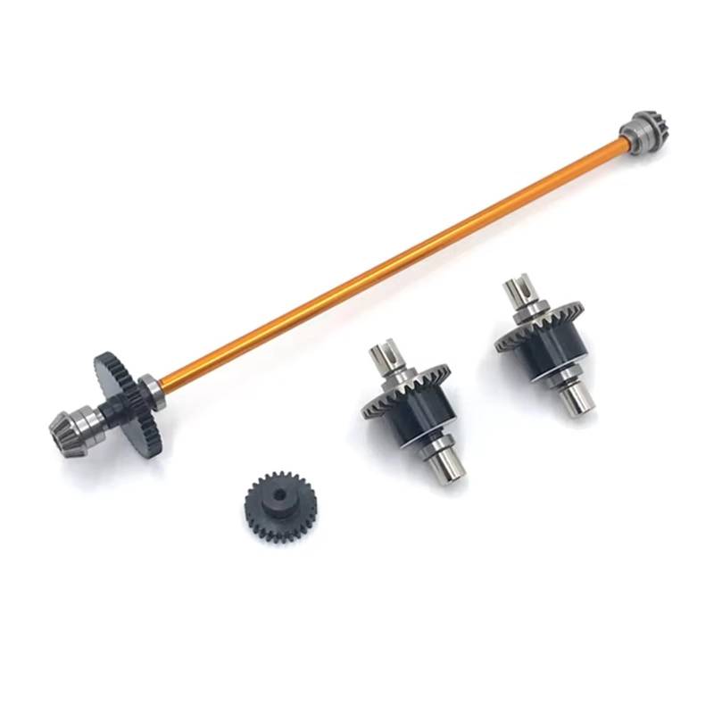QAWSED RC Autozubehör Kompatibel Mit WLtoys 124017 16 18 19 124010 1/12 RC-Autoteile Metalldifferential Zentralschaltbaugruppe Motorzähne Untersetzungsgetriebe(Yellow) von QAWSED