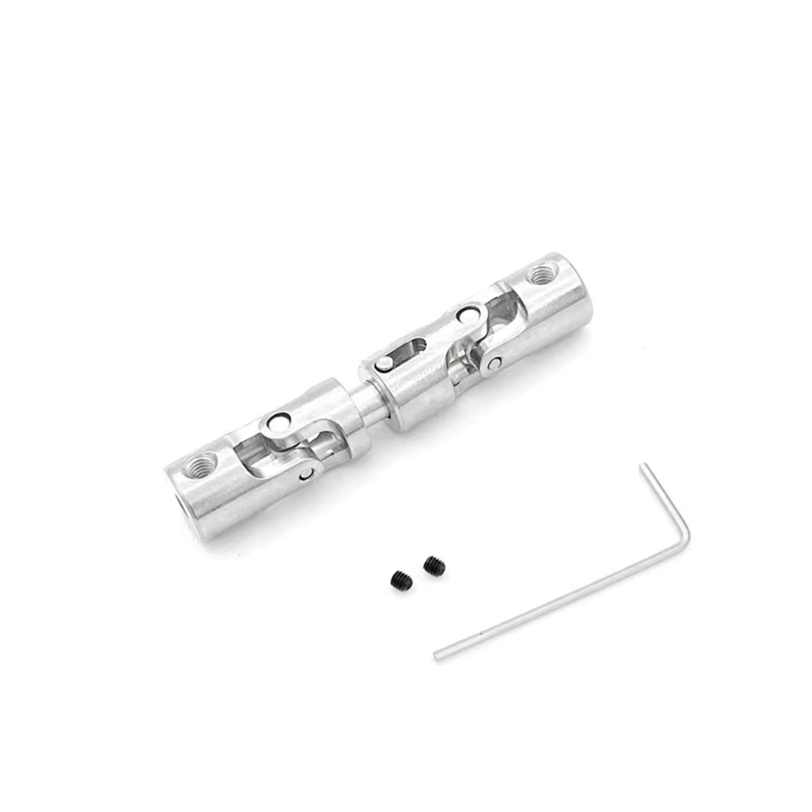 QAWSED RC Autozubehör Kompatibel Mit WPL B16 1/16 RC Truck Autoteile Ersatzzubehör 6WD 1-teiliger Metallantrieb Hinterachssatz RC Auto Antriebswelle(Silver,B) von QAWSED