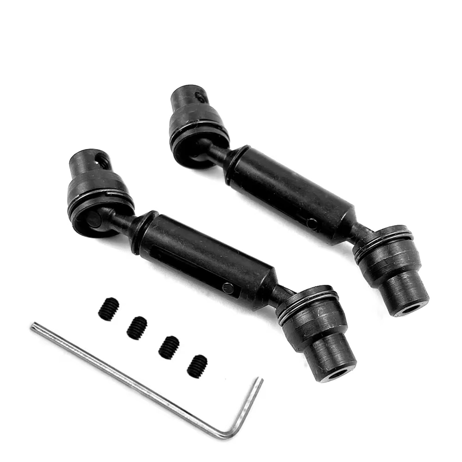 QAWSED RC Autozubehör Kompatibel Mit WPL C14 C24 C34 Für MN D90 D91 D96 D99 D99S Für MN98 Für MN99S RC Autoteile Zubehör 2 Stück Metallantriebswelle Antriebswelle(Black) von QAWSED