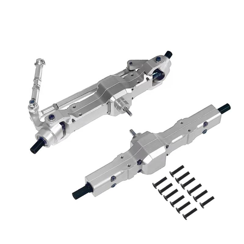 QAWSED RC Autozubehör Kompatibel Mit WPL C14 C24 Für Feiyu Für JJRC 1/16 Fernbedienungsauto-Upgrade Modifizierte Teile Metall Metallbrücke Gesamt(Silver) von QAWSED