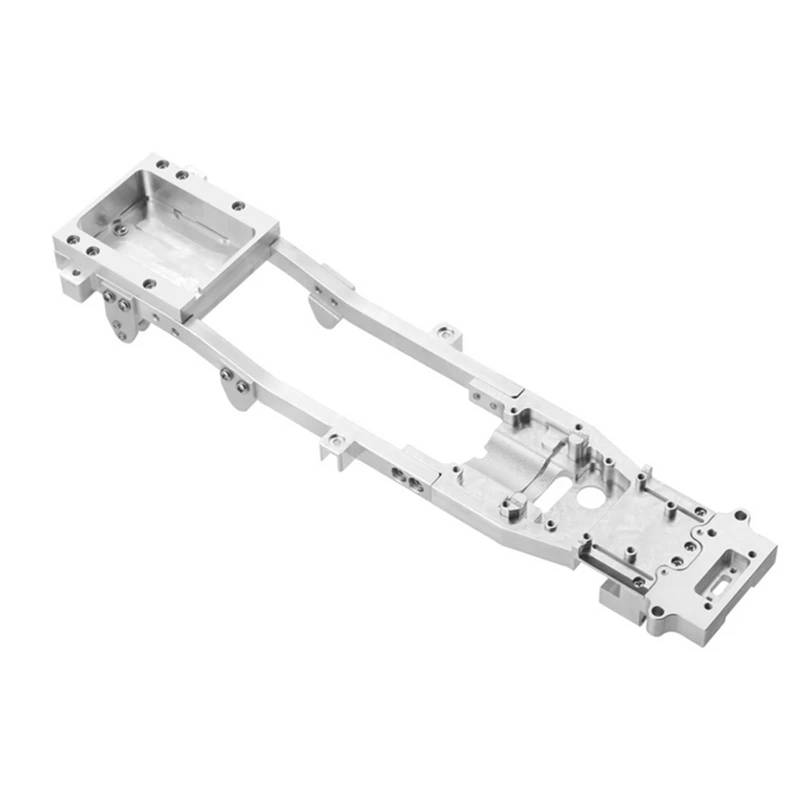 QAWSED RC Autozubehör Kompatibel Mit WPL D12 1/10 RC Drift Car DIY Upgrade Teile Zubehör 1 Stück CNC Metallkörper Für Chassis Rahmenstrahl(Silver) von QAWSED