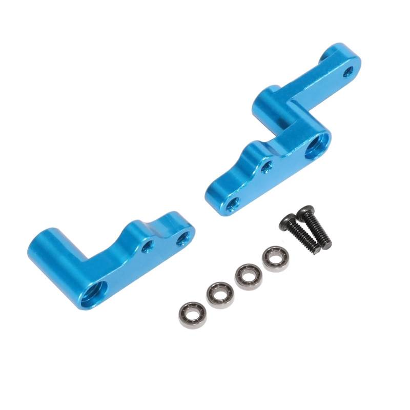 QAWSED RC Autozubehör Kompatibel Mit Wltoys 124008-2706 124010 Fernbedienung Auto Upgrade Ersatzteile Metall Lenkung Komponente Lenkung Gruppe(Blue) von QAWSED
