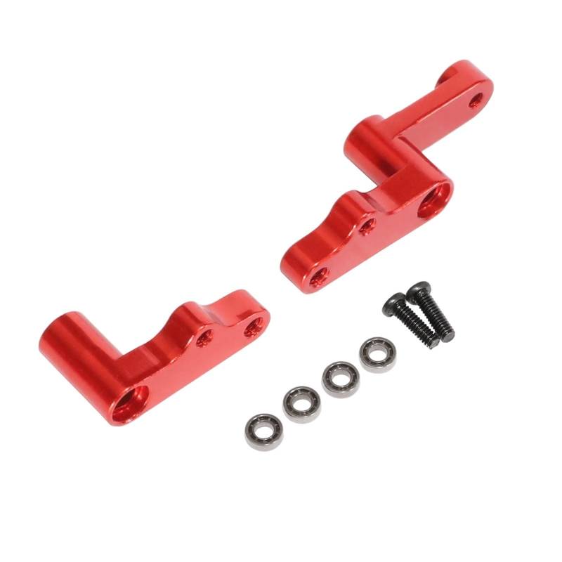 QAWSED RC Autozubehör Kompatibel Mit Wltoys 124008-2706 124010 Fernbedienung Auto Upgrade Ersatzteile Metall Lenkung Komponente Lenkung Gruppe(Red) von QAWSED