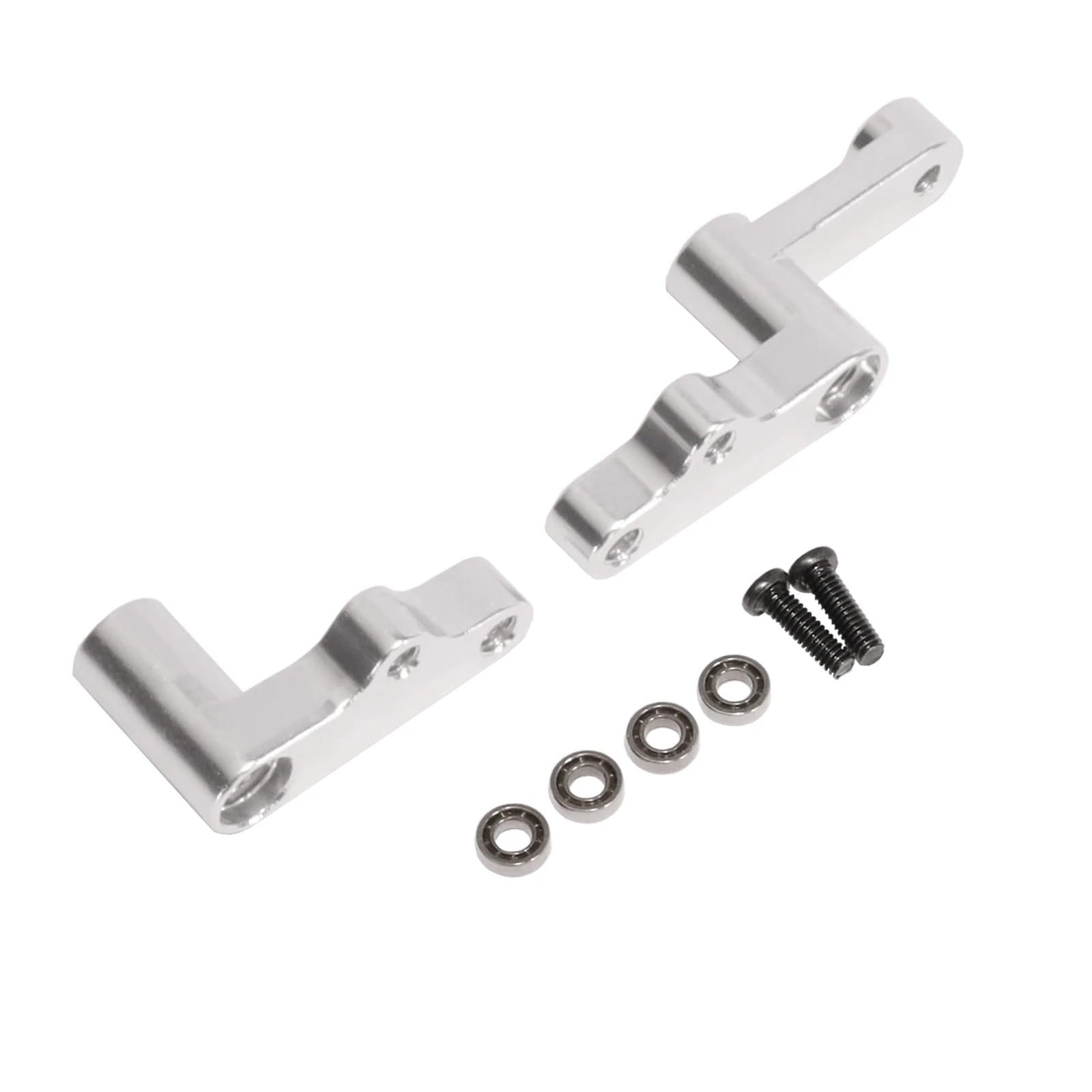 QAWSED RC Autozubehör Kompatibel Mit Wltoys 124008-2706 124010 Fernbedienung Auto Upgrade Ersatzteile Metall Lenkung Komponente Lenkung Gruppe(Silver) von QAWSED
