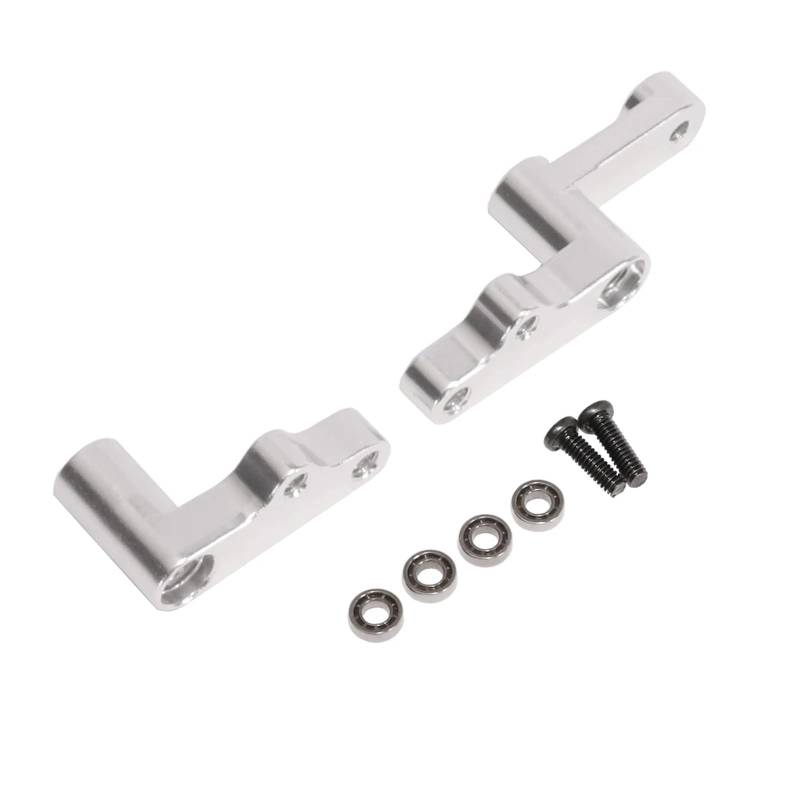 QAWSED RC Autozubehör Kompatibel Mit Wltoys 124008-2706 124010 Fernbedienung Auto Upgrade Ersatzteile Metall Lenkung Komponente Lenkung Gruppe(Silver) von QAWSED