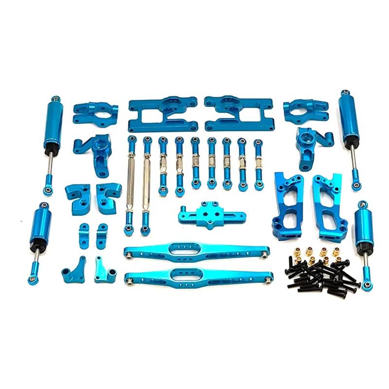 QAWSED RC Autozubehör Kompatibel Mit Wltoys 12427 12428 12423 FY01 02 03 Fernbedienungsauto-Upgrade-Teile Zubehör Metall 12-teiliges Set(Blue) von QAWSED