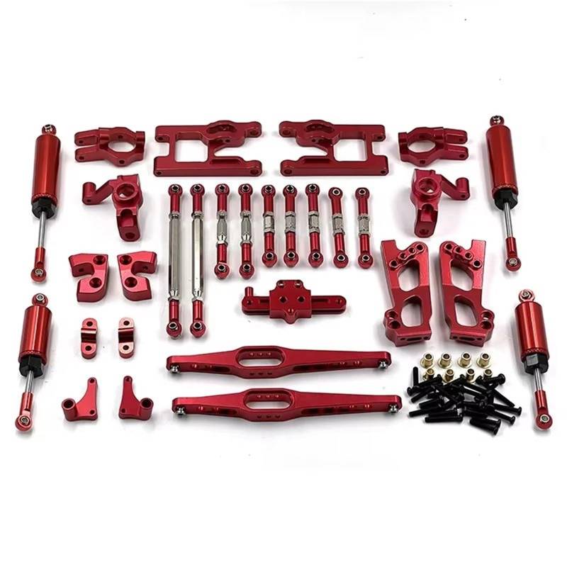 QAWSED RC Autozubehör Kompatibel Mit Wltoys 12427 12428 12423 FY01 02 03 Fernbedienungsauto-Upgrade-Teile Zubehör Metall 12-teiliges Set(Red) von QAWSED