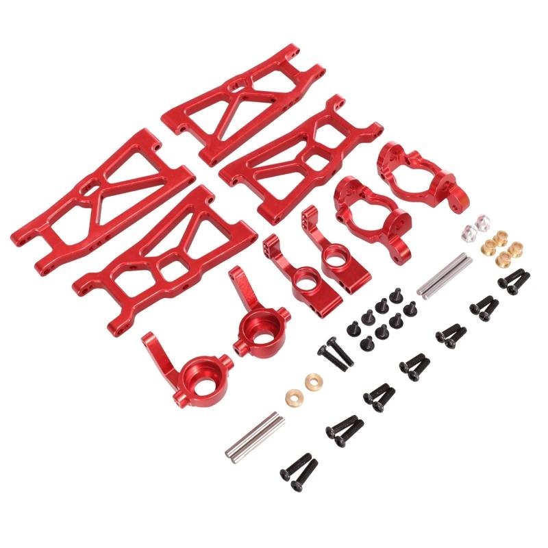 QAWSED RC Autozubehör Kompatibel Mit ZD Für Racing DBX-10 1/10 Ferngesteuertes Auto, Upgrade-Modifikationsteile, Metall-Kipphebel-Lenkbecher, 5-teiliges Set(Red) von QAWSED