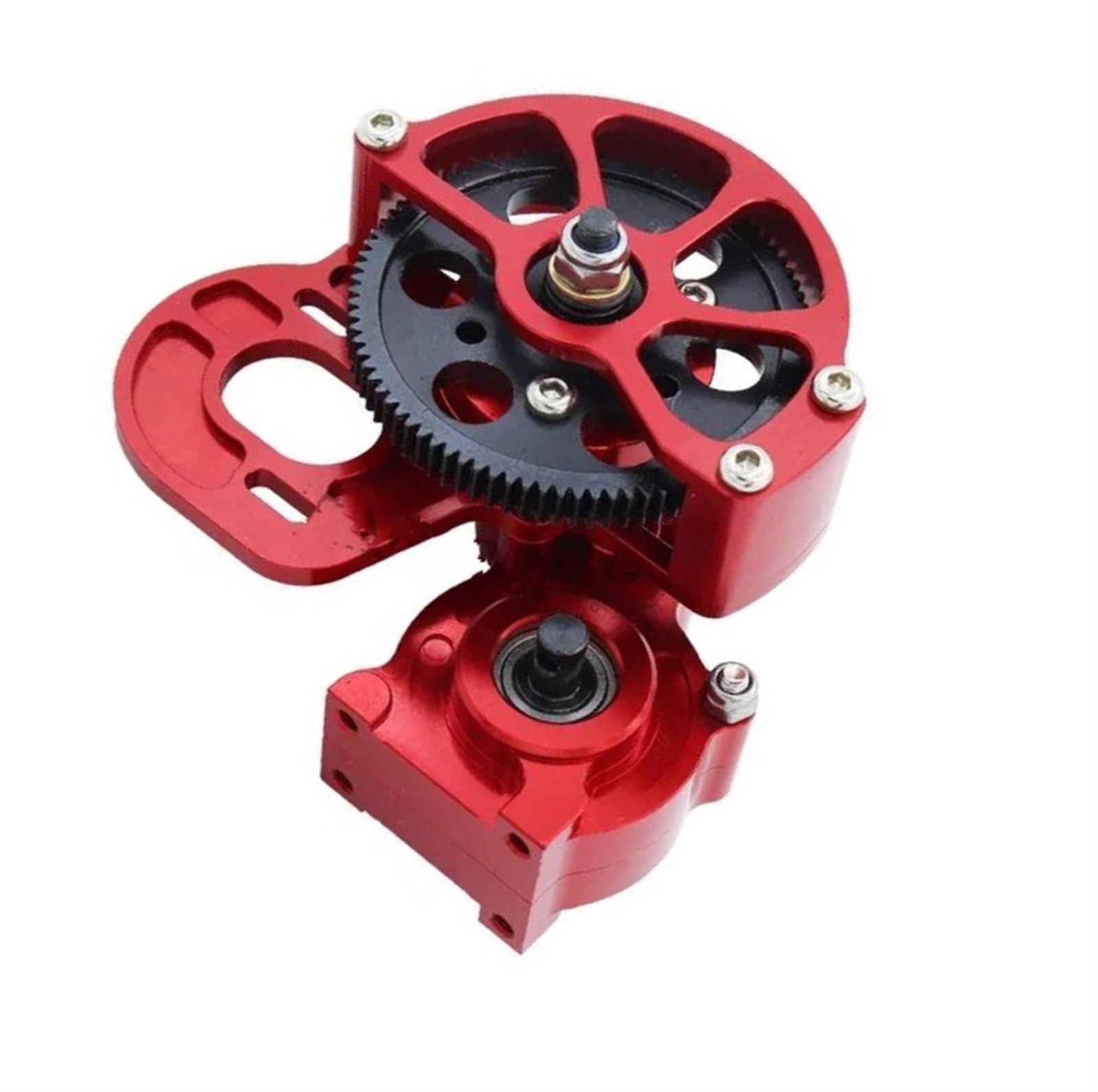 QAWSED RC Getriebe Box Kompatibel Mit Axial SCX10-Getriebe-Upgrade-Teilen, Vollmetall-Getriebe, Mittelgetriebe Mit Motorgetriebe, 1/10 RC-Crawler-Auto(Red) von QAWSED