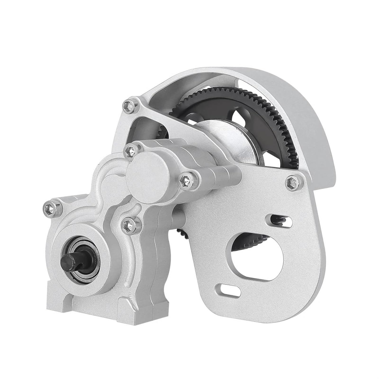 QAWSED RC Getriebe Box Kompatibel Mit Axial SCX10 I II AX10 SMT10 Getriebe 1/10 RC Crawler Upgrades Metall Getriebe/Center Getriebe Upgrade Teile(Silver) von QAWSED