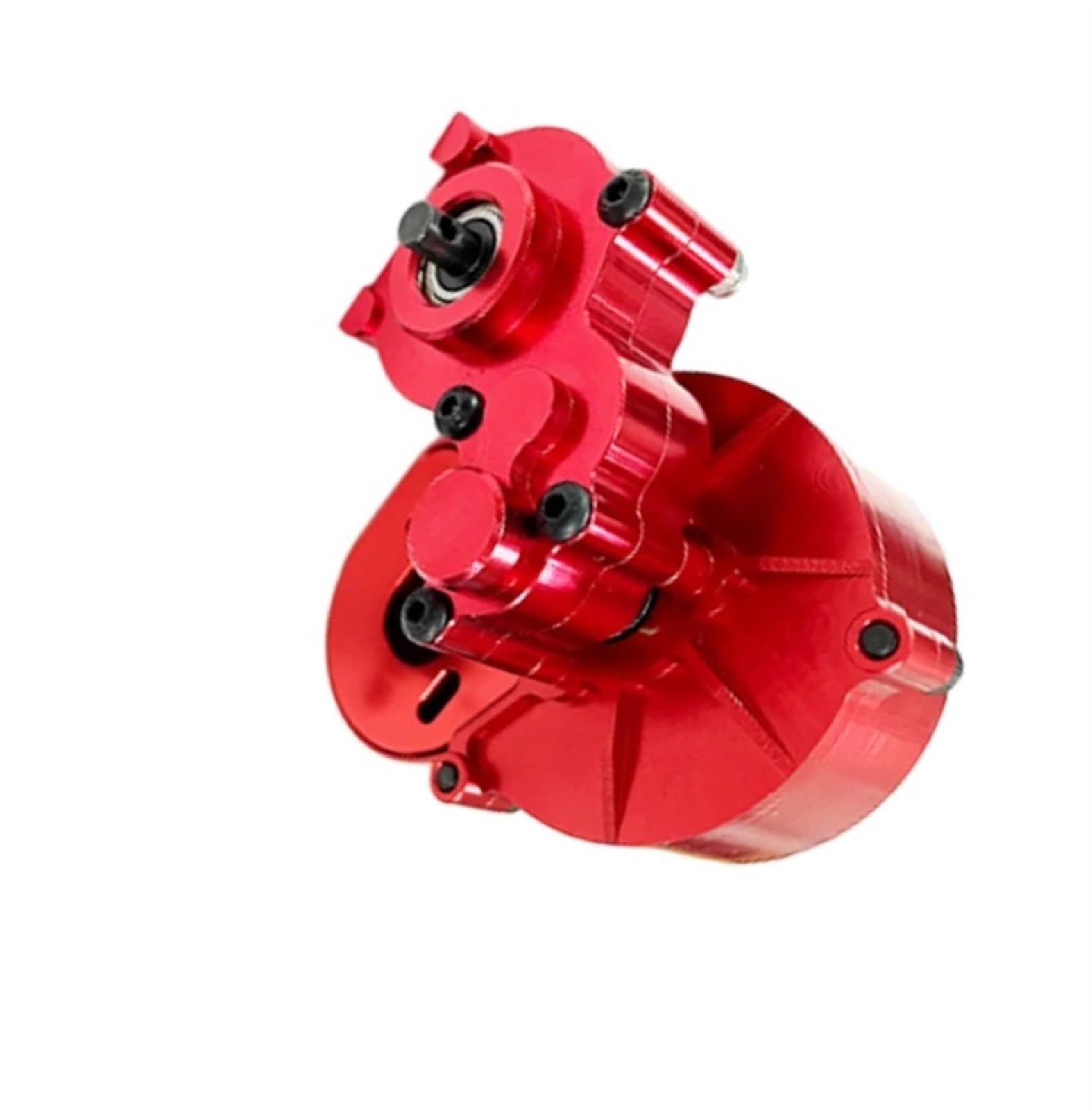 QAWSED RC Getriebe Box Kompatibel Mit Axial SCX10 SCX0044 1/10 RC Crawler Auto Upgrade Teile Zubehör Aluminium Legierung Getriebe Mit Motor Getriebe(Red) von QAWSED