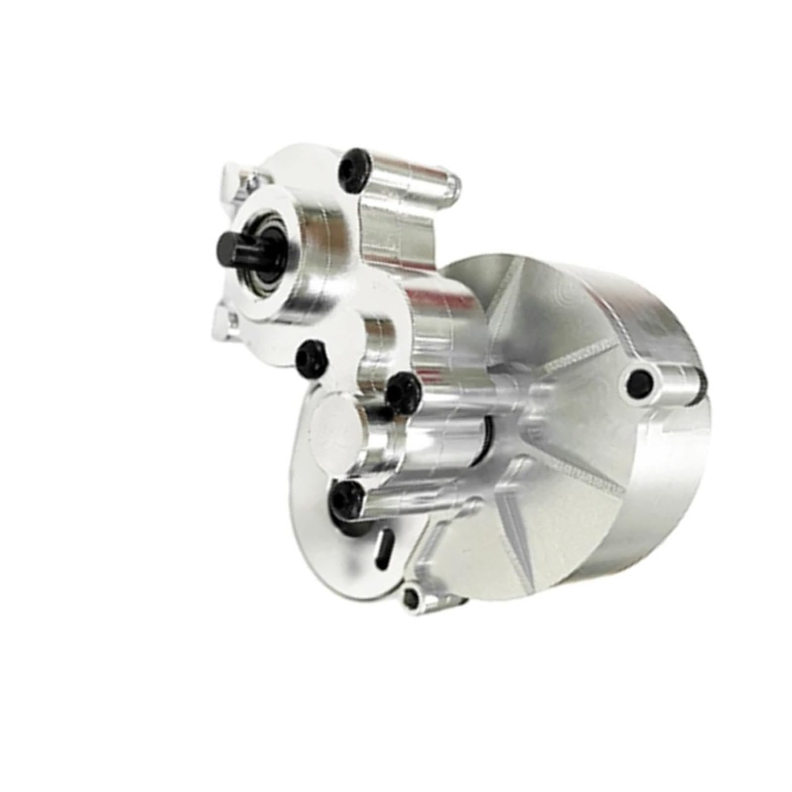 QAWSED RC Getriebe Box Kompatibel Mit Axial SCX10 SCX0044 1/10 RC Crawler Auto Upgrade Teile Zubehör Aluminium Legierung Getriebe Mit Motor Getriebe(Silver) von QAWSED