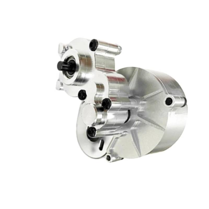 QAWSED RC Getriebe Box Kompatibel Mit Axial SCX10 SCX0044 1/10 RC Crawler Auto Upgrade Teile Zubehör Aluminium Legierung Getriebe Mit Motor Getriebe(Silver) von QAWSED