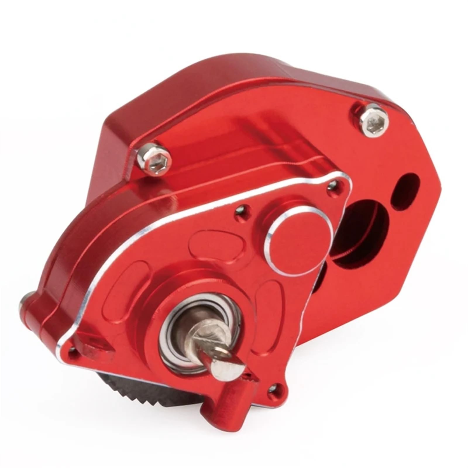 QAWSED RC Getriebe Box Kompatibel Mit Axial SCX24 1/24 RC Crawler Auto-Tuning-Teile, Aus Metall Montiertes Getriebe Mit Ritzel-Innenzahnrädern(Red) von QAWSED