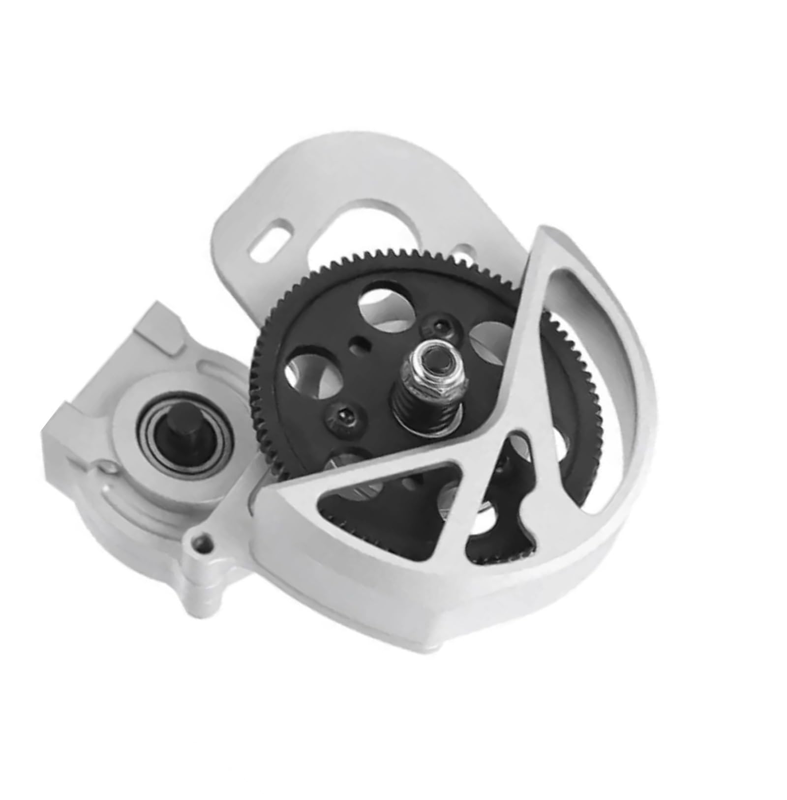 QAWSED RC Getriebe Box Kompatibel Mit Axial Scx10 Aluminiumlegierung Silent Performance Getriebe Getriebe 1/10 RC Auto Upgrade Teil Zubehör(Silver) von QAWSED