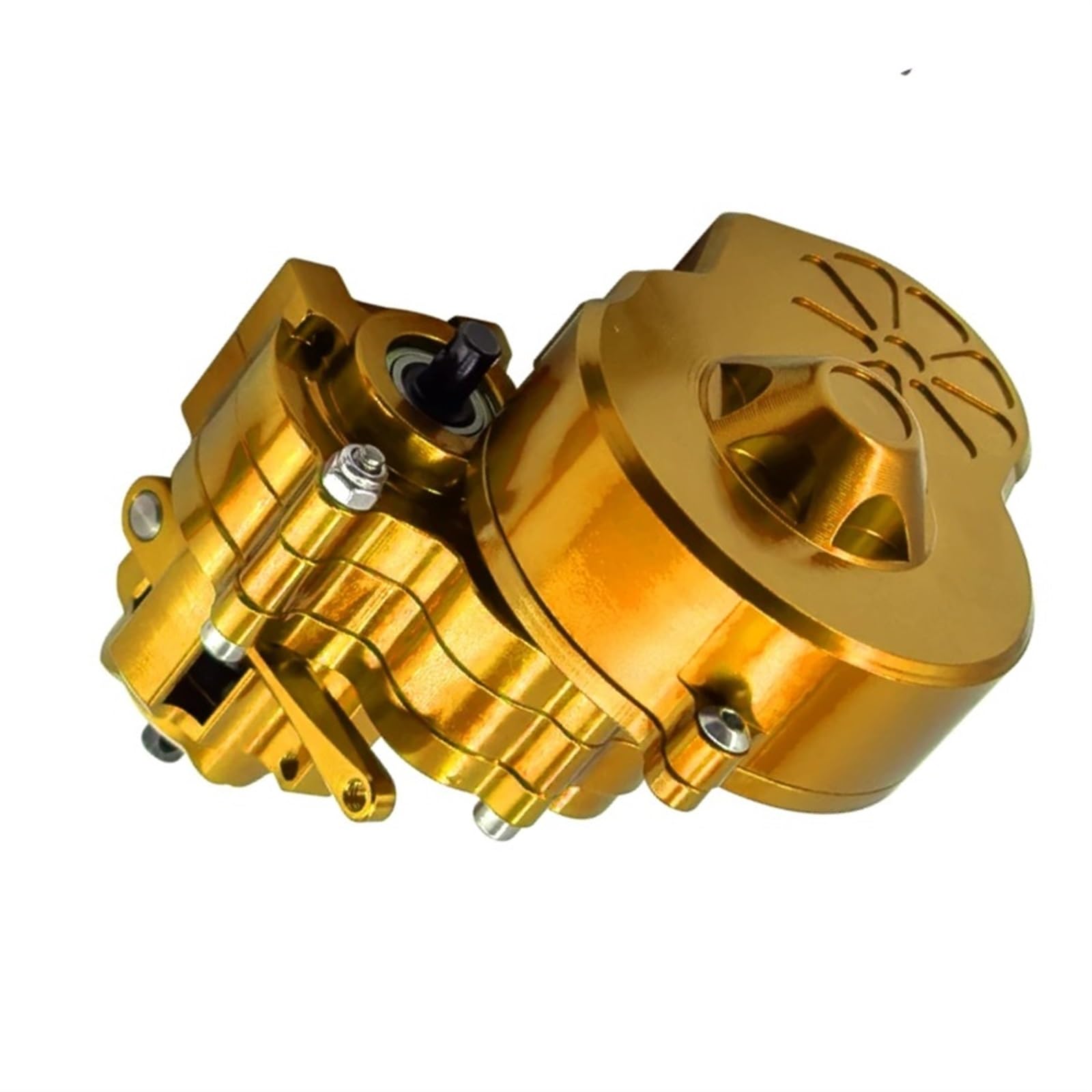 QAWSED RC Getriebe Box Kompatibel Mit Axial Scx10 Upgrades Teile Metallgetriebe Getriebe Mit Getriebe 1/10 Rc Crawler Autozubehör(Yellow) von QAWSED