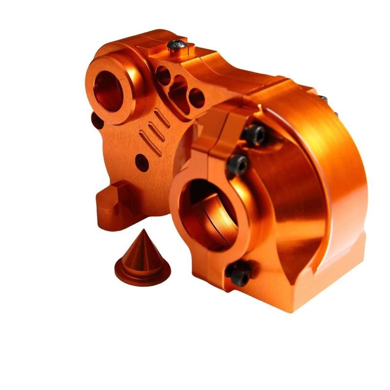 QAWSED RC Getriebe Box Kompatibel Mit HPI Für KM Für RV Für Baja 5b Ss 5sc CNC-Aluminiumlegierung Diff-Getriebegehäuse 1/5 RC-Auto-Upgrade-Teile(Orange) von QAWSED