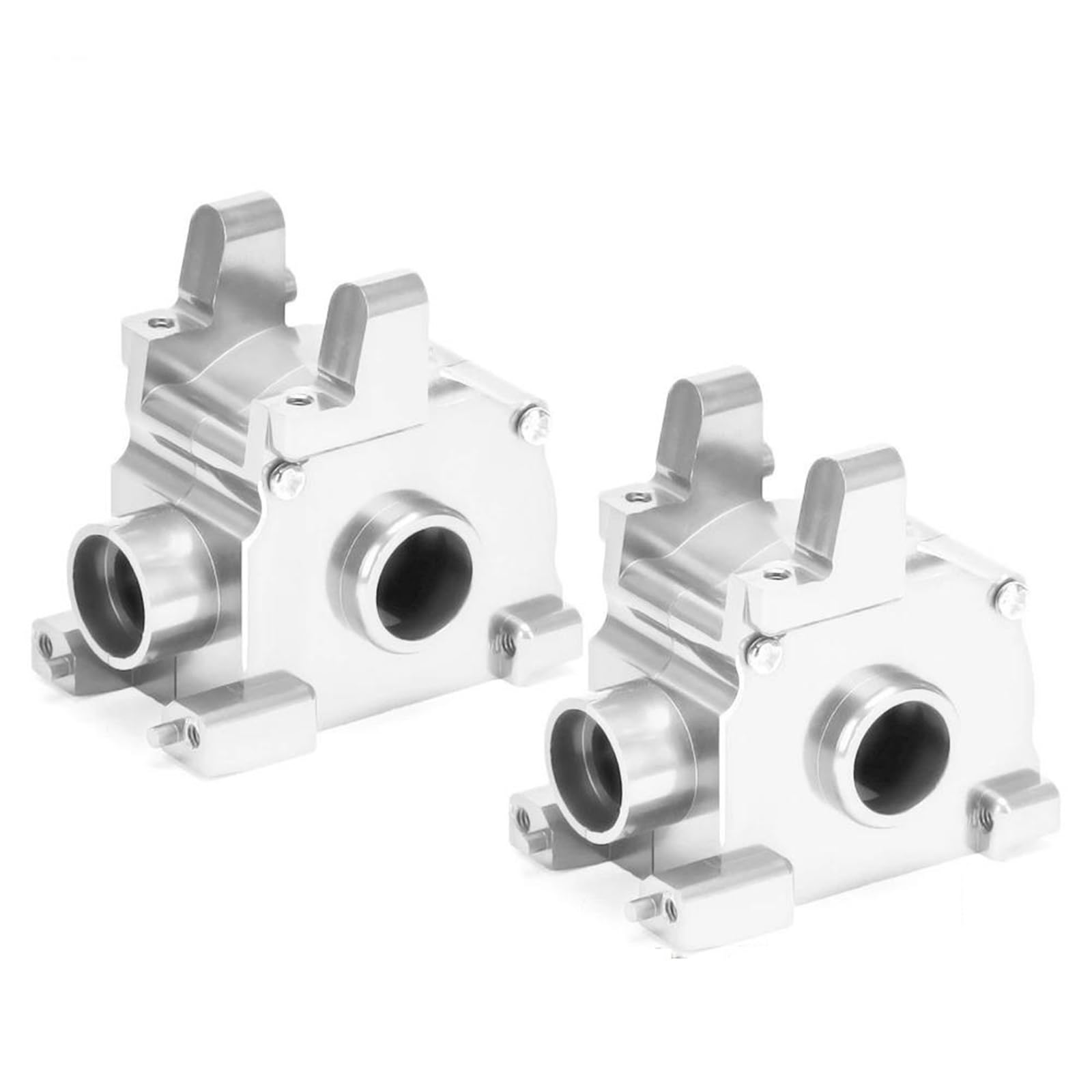 QAWSED RC Getriebe Box Kompatibel Mit HPI Für Savage 21 4.6 5.9 X XL X SS Für KIT 1:8 Modell RC Auto 2 Stück Aluminiumlegierung Getriebe Diff Getriebegehäuse Teile(Silver) von QAWSED