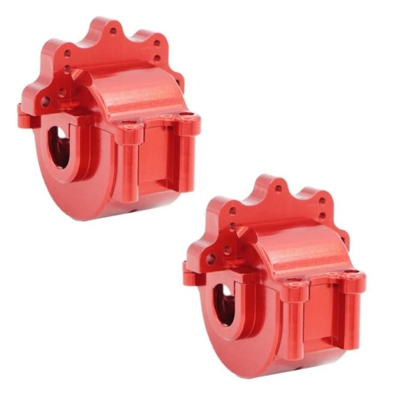QAWSED RC Getriebe Box Kompatibel Mit SG 1603 1604 UD1601 UD1602, 2-teiliges Metallgetriebegehäuse Vorne Und Hinten, 1/16 RC-Auto-Upgrade-Teile(Red) von QAWSED