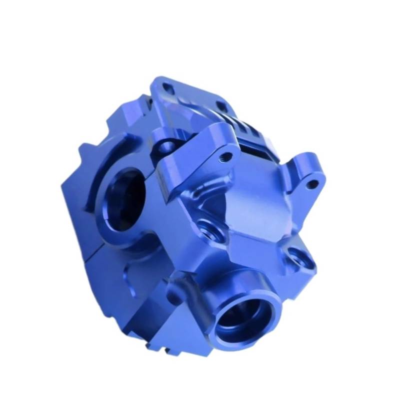 QAWSED RC Getriebe Box Kompatibel Mit Traxxas Für Slash 4X4 Für VXL Für Rustler Für Stampede Für Hoss 1/10 RC-Auto, Metall-Differentialgehäuseschale Vorne Hinten(Blue,Front) von QAWSED