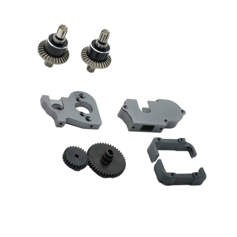 QAWSED RC Getriebe Box Kompatibel Mit Wltoys 144001 Differentialgetriebe Aus Aluminiumlegierung, Getriebeabdeckungssatz, Getriebe, 1/14 RC Crawler, Upgrade-Teile(Gray) von QAWSED
