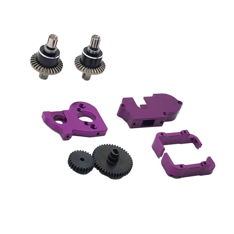 QAWSED RC Getriebe Box Kompatibel Mit Wltoys 144001 Differentialgetriebe Aus Aluminiumlegierung, Getriebeabdeckungssatz, Getriebe, 1/14 RC Crawler, Upgrade-Teile(Purple) von QAWSED