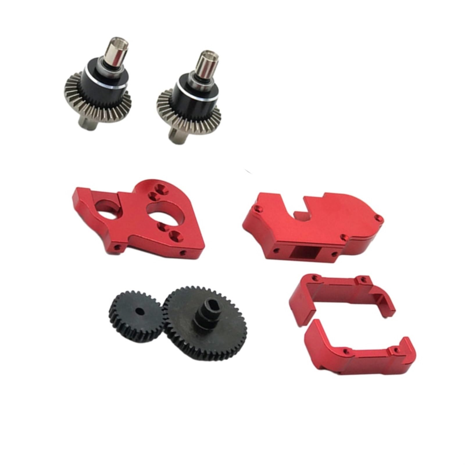 QAWSED RC Getriebe Box Kompatibel Mit Wltoys 144001 Differentialgetriebe Aus Aluminiumlegierung, Getriebeabdeckungssatz, Getriebe, 1/14 RC Crawler, Upgrade-Teile(Red) von QAWSED