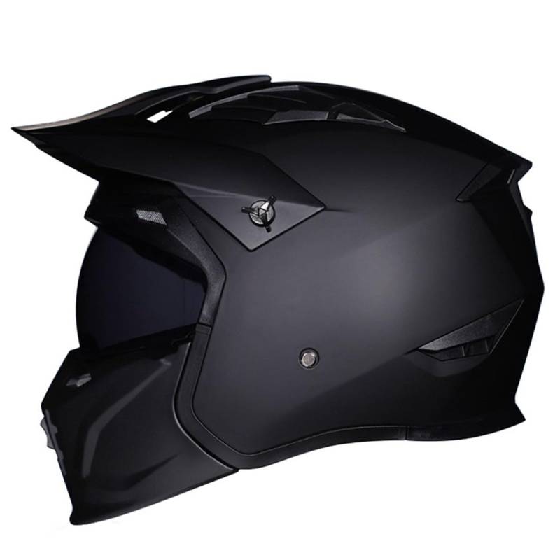 Halbschalenhelm 3/4 Kombinationshelm ECEDOT Zulassungiber Halbschale Jet-Helm Roller-Helm Scooter-Helm Retro Half Helm Mit Built-In Visier Für Cruiser Chopper Biker Moped 3,M:57-58CM von QAZXCVB