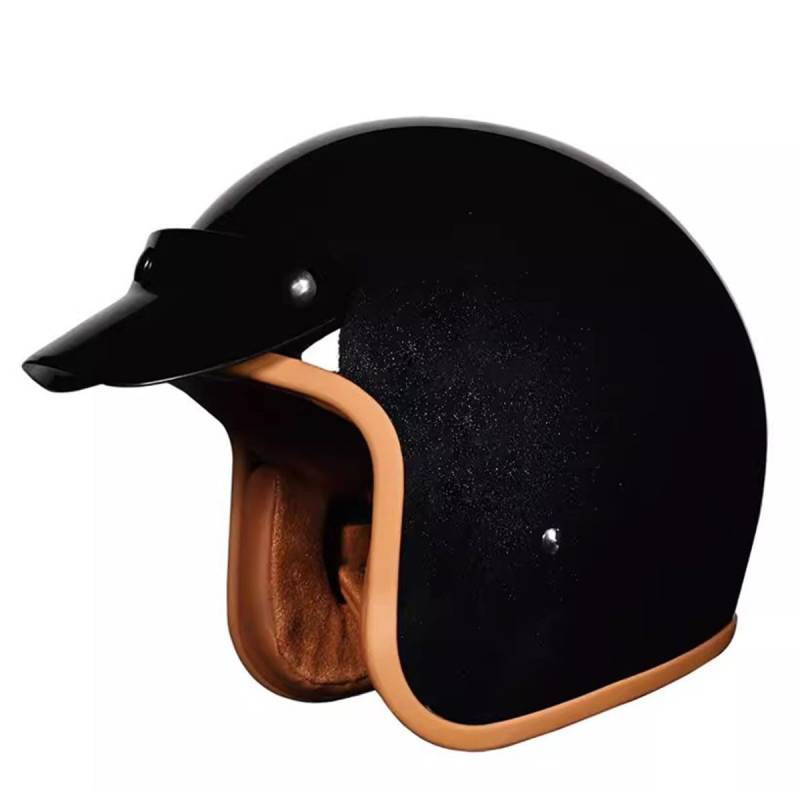Halbschalenhelm Jethelm ECEDOT-Zulassung Vintage Motorradhelm Cruiser Scooter Helm Mit Abnehmbare Krempe Retro Motorrad Halbhelm Für Herren Damen Four Seasons 3,M:57-58CM von QAZXCVB