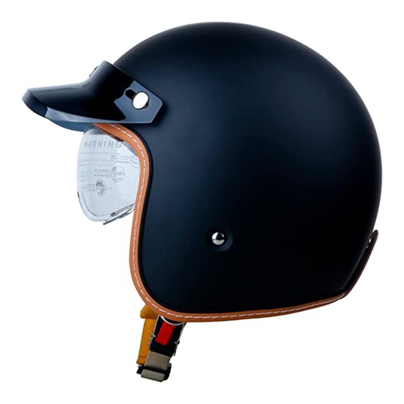 Retro Motorrad Halbhelme Motorradhelm Für Herren Und Damen DOT/ECE-Zertifizierung Jethelm Mit Visier Halbschalenhelm Braincap Offenem Helm Für Bike Cruiser Moped Scooter 7,M:57-58CM von QAZXCVB