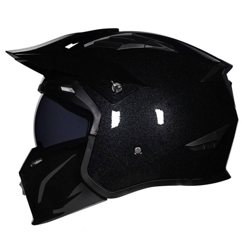 Retro Motorradhelm Halbschalenhelm ECEDOT Zulassung 3/4 Kombinationshelm Jethelm Roller Cool Helm Mit Sonnenblende Unisex Motorrad Offener Helm Für Cruiser Chopper Scooter 3,XL:61-62CM von QAZXCVB