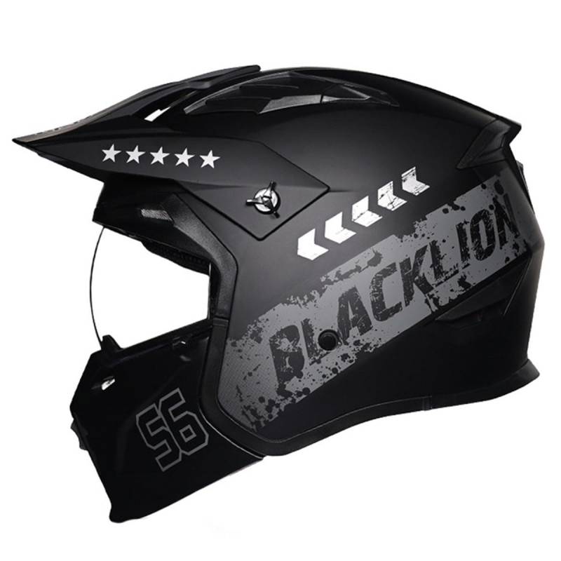 Retro Motorradhelm Halbschalenhelm ECEDOT Zulassung 3/4 Kombinationshelm Jethelm Roller Cool Helm Mit Sonnenblende Unisex Motorrad Offener Helm Für Cruiser Chopper Scooter 4,L:59-60CM von QAZXCVB